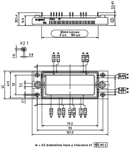 DDB6U104N16RR Packaging Dimensions